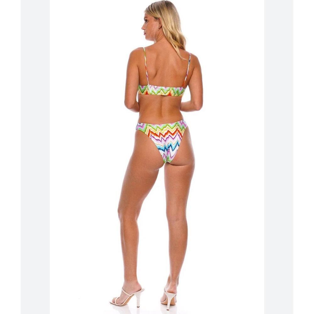 Missoni Bandeau Bikini Two Piece Bikini Set 44 L 8 Bathing Suit Swim NWT chevron - Picture 6 of 14